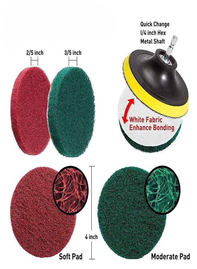 DARDRIS Power Drill Scrubber Brush Set 8PCS, Drill-Attachment Set, Scrubber Brush Scrub Pads for Bathroom Surfaces, Floor, Tub, Shower, Grout, Tile (Drilling-Machine NOT Included) - Image 3